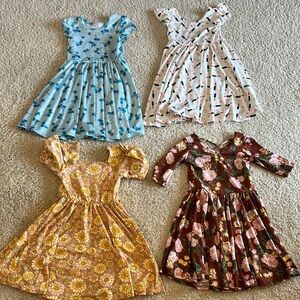 Floral and Patterned Kids Dress Set
